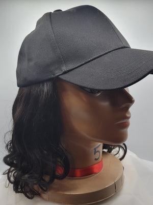 Black Baseball Cap Wigs- Body Wave