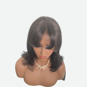 Natural Black Bob Wig With Bang