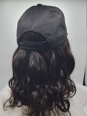 Black Baseball Cap Wigs- Body Wave