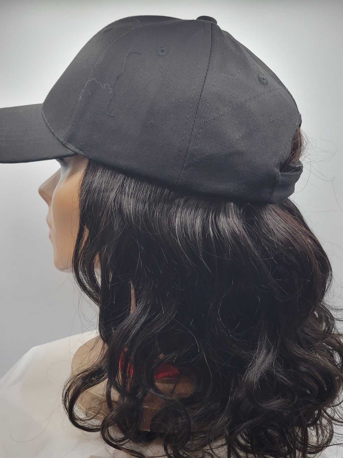 Black Baseball Cap Wigs- Body Wave