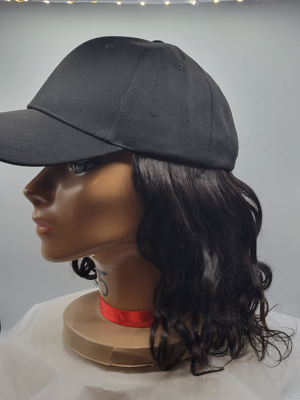 Black Baseball Cap Wigs- Body Wave