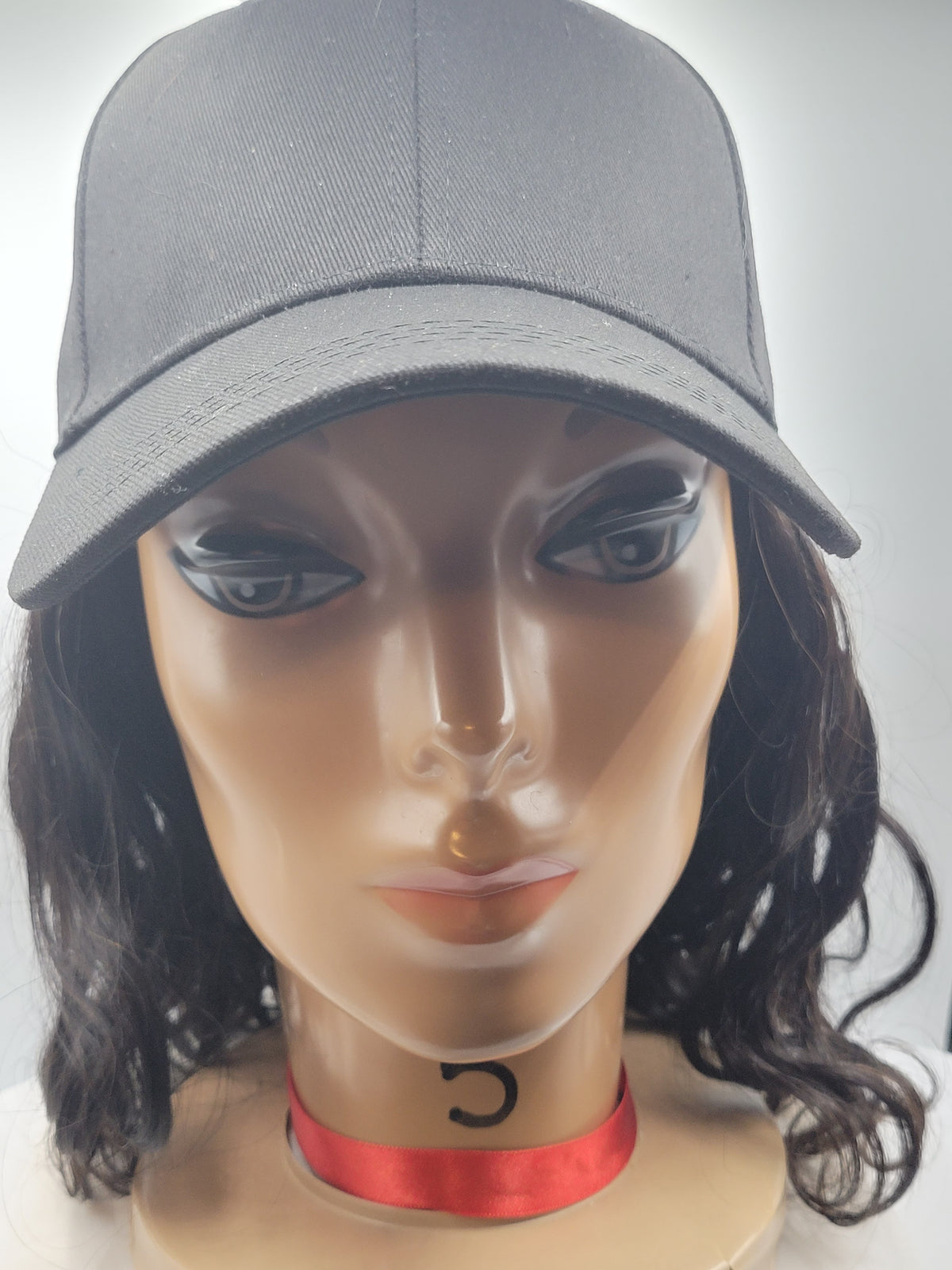 Black Baseball Cap Wigs- Body Wave