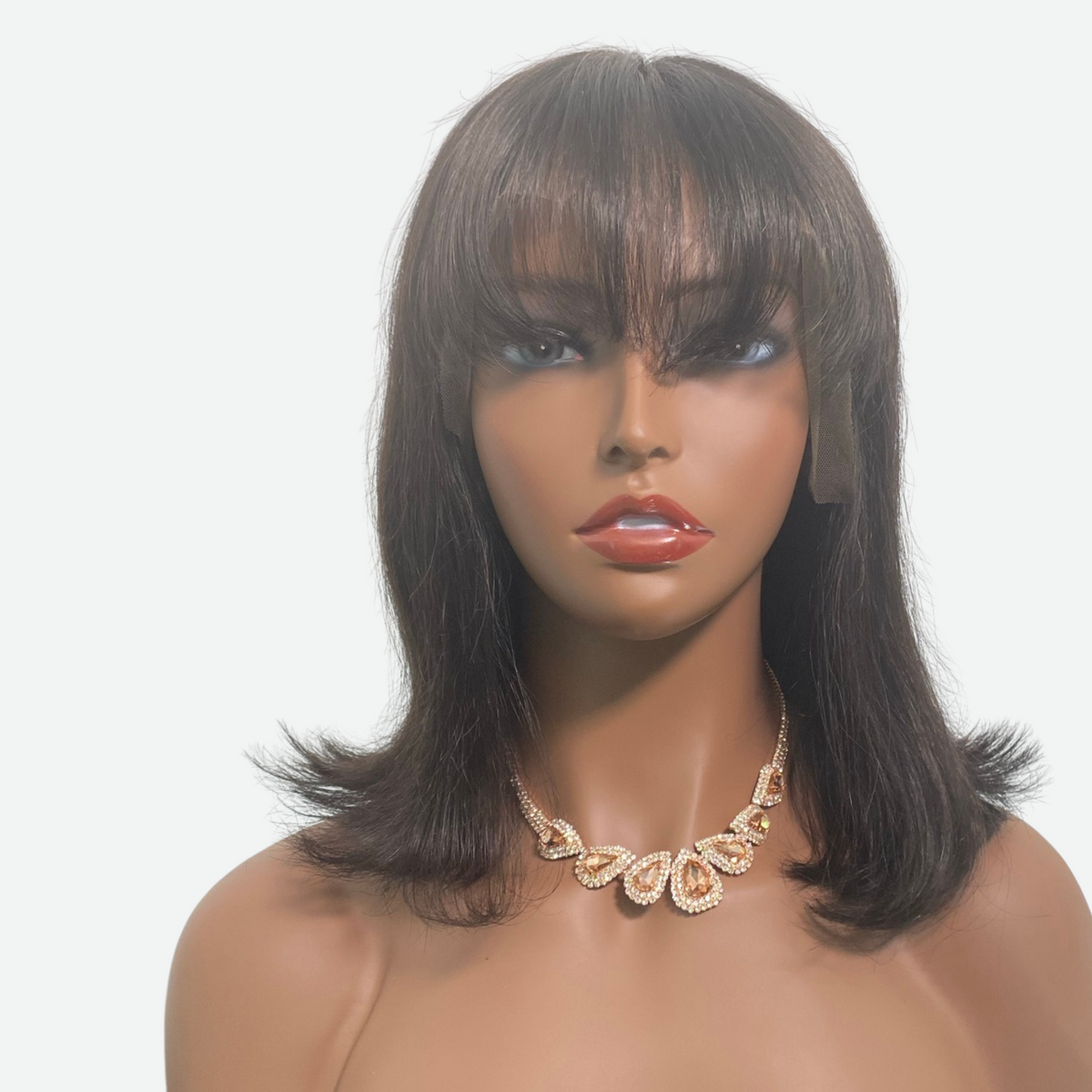 Natural Black Bob Wig With Bang