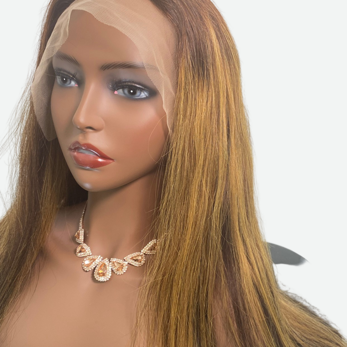Ginger Highlight Straight Wig